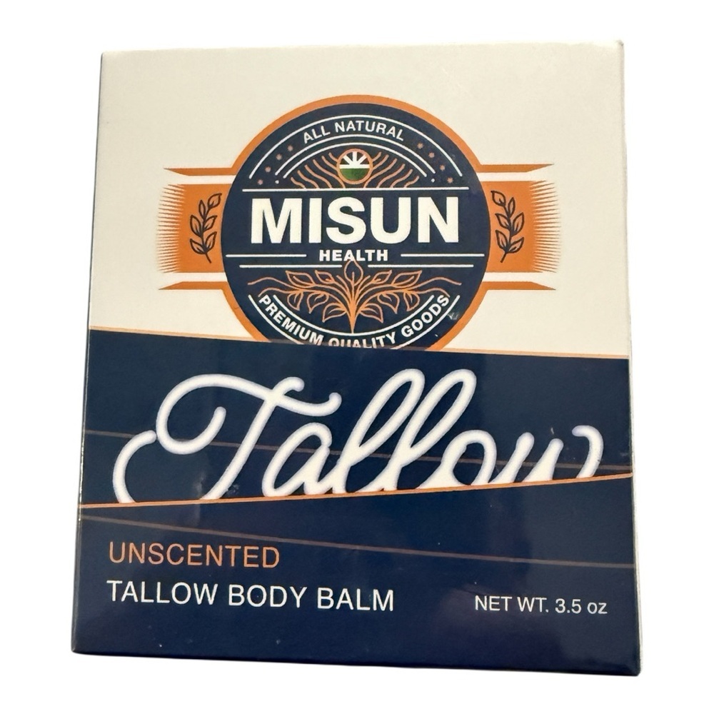 Misun Health Unscented Tallow Hand & Body Balm – 3.5 oz (New, Sealed)